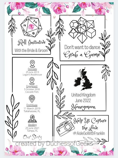 Dnd Theme Wedding, Dnd Wedding Invitations, Dnd Inspired Wedding, D&d Wedding Ideas, D&d Wedding Theme, Dnd Wedding Ideas, D&d Wedding, Nerdy Wedding Ideas, Dungeons And Dragons Wedding