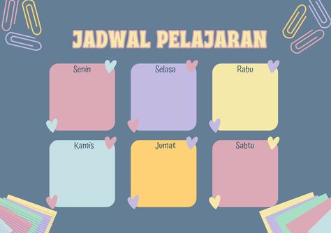 Template design ideas | Jadwal Pelajaran | Jadwal piket kelas & sekolah | Weekly planner | To do list plan | Schedule | Ide Jadwal dan Daftar harian Jadwal Harian, Template Design Ideas, Foto Pin, Do List, Planner To Do List, To Do, Weekly Planner, To Do List, Template Design