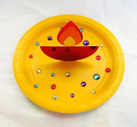 Kids Diwali Activity Craft Kit Puja Thali 3D yellow - Etsy India Diwali Takeaway For Preschool, Yellow Day Activities Preschool, Diwali Story, Diwali Activities, Puja Thali, Diwali Diya, Birthday Card Craft, Diwali Craft, Acrylic Painting Flowers