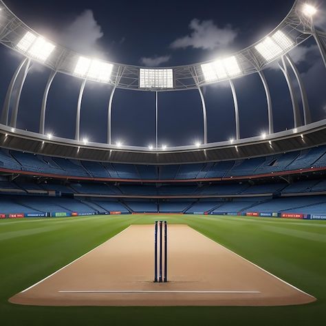 Cricket stadium at night background | Premium Photo #Freepik #photo #soccer-stadium #stadium #cricket-stadium #football-stadium Cricket Stadium Background Hd, Cricket Stadium Background, Cricket Background, Stadium Pics, Stadium Background, Stadium Wallpaper, Background Night, Stadium Lights, Cricket Logo