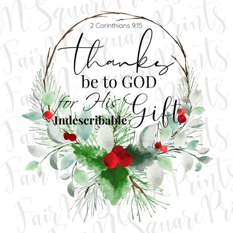 Merry Christmas Bible Verse, Christmas Bible Verse, Thanks Be To God, Christmas Bible Verses, Gift Png, Christmas Bible, Sublimation Christmas, Facebook Cover Photos, A Christmas Story