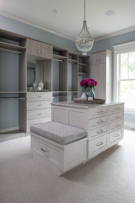 Master Closet Design, House Closet, Closet Island, Cambria Countertops, Dressing Room Closet, Walking Closet, Dream Closet Design, Closet Design Layout, Walk In Closet Design