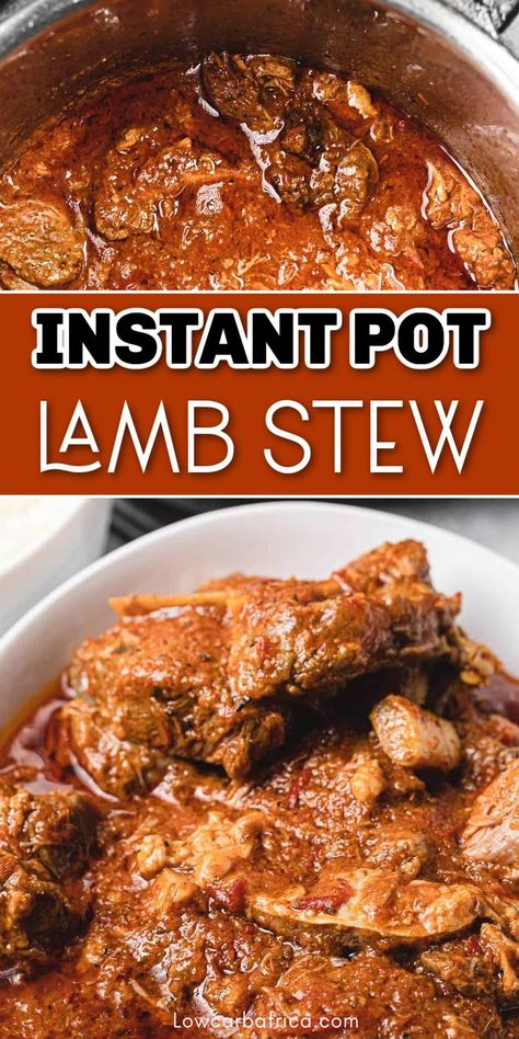 African Lamb Stew, Goat Stew Recipe, Low Carb Instant Pot Recipes, Lamb Stew Recipes, Instant Pot Recipe, Lamb Curry, Lamb Stew, Easy Instant Pot Recipes, Crockpot Recipes Slow Cooker