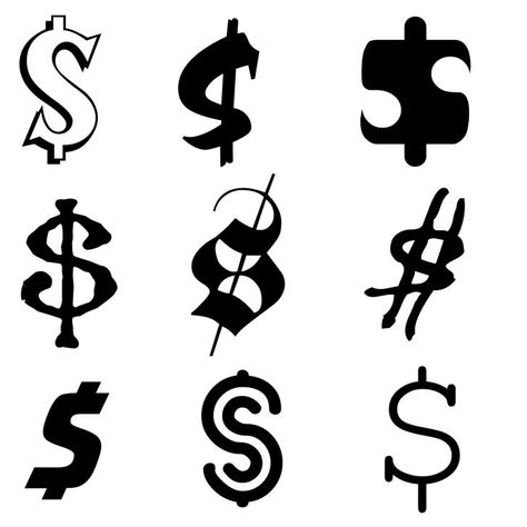 Dollar Sign Tattoo Design, Money Symbol Tattoo, Dollar Sign Drawing, Money Sign Tattoo, Dollar Sign Tattoo, Simbols Tattoo, Dollar Tattoo, Money Symbol, Sign Fonts