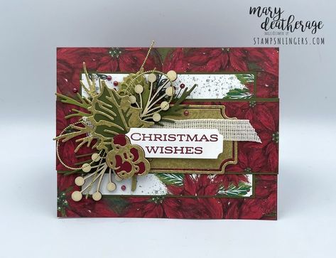 Stampin’ Up! Leaves & Boughs of Holly Sneak Peek Christmas Card | Stamps – n - Lingers Leaves Of Holly, Handcrafted Christmas Cards, Boughs Of Holly, Christmas Crafting, Stampin Up Christmas Cards, Stampin Up Christmas, Christmas Stamps, Christmas Cards To Make, Holly Leaf