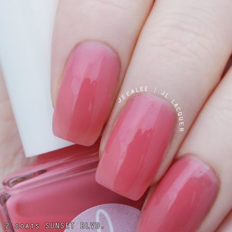 Coral Pink Nails, Pale Nails, Non Toxic Nail Polish, Bright Nail Polish, Sheer Polish, Sunset Blvd, Cool Skin Tone, Pink Nail Polish, Indie Nail Polish