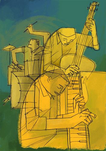 Jazz by wardomatic, via Flickr Arte Jazz, Jazz Poster, Jazz Art, Music Illustration, Musical Art, Arte Inspo, Wow Art, Funky Art, A Drawing