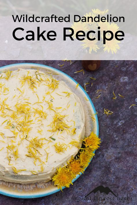 Dandelion Cake, Tea Cake Recipes, Roasted Dandelion Root, Edible Flowers Recipes, Dandelion Tea, Foraging Recipes, Tea Cakes Recipes, Foraged Food, Herbal Recipes