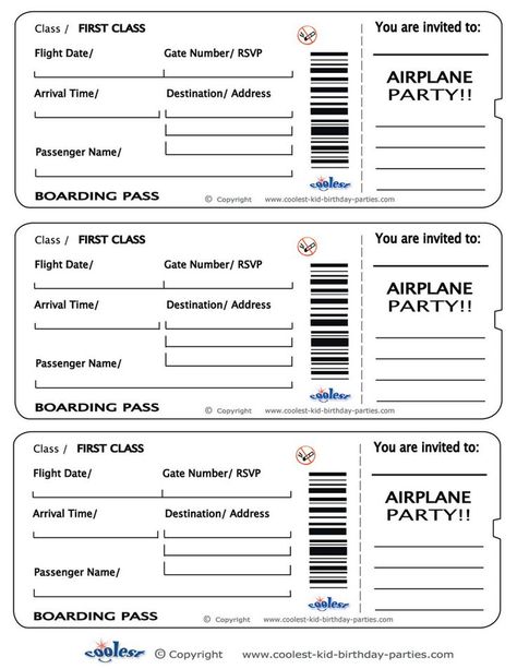 Printable Airplane Boarding Pass Invitations - Coolest Free Printables:                                                                                                                                                                                 More Boarding Pass Invitation Template, Fake Plane Ticket, Airplane Invitation, Ticket Template Free, Boarding Pass Invitation, Boarding Pass Template, Passport Template, Gratis Printables, Airplane Party