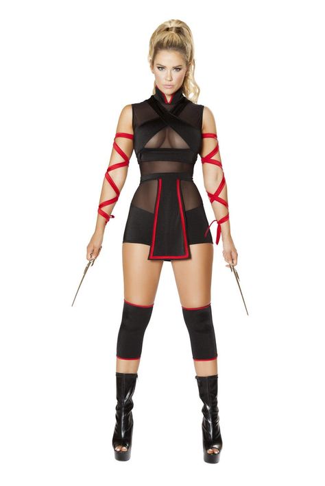 4677 - 3pc Ninja Striker Red Ninja, Costume Shop, Halloween Costumes For Kids, Black Romper, Adult Costumes, Costumes For Women, Halloween Outfits, Black Red, Halloween Costumes