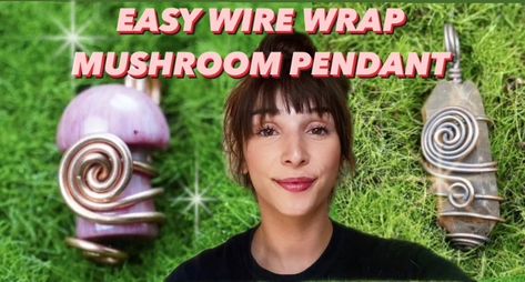 YouTube link to wire wrap mushroom video by green witch wrapping Wrap Crystals, Wire Wrap Tutorial, Wrap Tutorial, Mushroom Jewelry, Wire Wrapping Crystals, Green Witch, Tree Pendant, Jewelry Creation, Wire Wrap