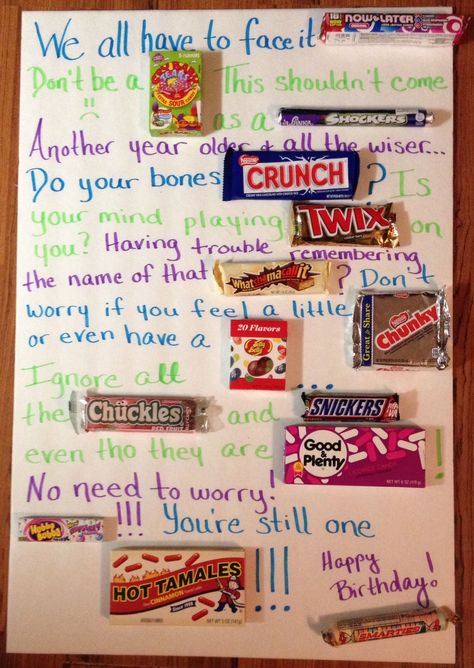 Candy bar birthday poster card | Birthday candy, Candy bar birthday ... Candy Poster Board, Candy Bar Poems, Candy Bar Cards, Candy Birthday Cards, Birthday Poster Diy, Candy Bar Poster, 60th Birthday Poster, Diy Candy Bar, Birthday Candy Bar