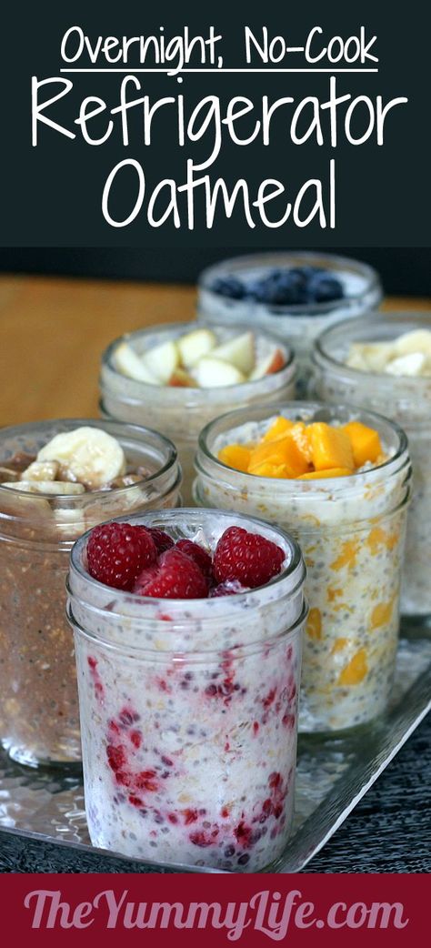 Oatmeal Meals, Refrigerator Oatmeal, Jar Meals, Menu Sarapan Sehat, Resep Smoothie, Overnight Oatmeal, Grab And Go Breakfast, Oatmeal Recipe, Resep Diet