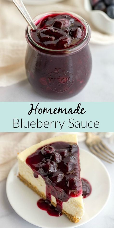 Blueberry Cheesecake Sauce, Cheesecake Toppings Sauces, Blueberry Cheesecake Topping, Blueberry Confit, Blueberry Sauce Recipe, Cake Fancy, Healthy Pancake Recipes, Blueberry Topping, Tiramisu Dessert