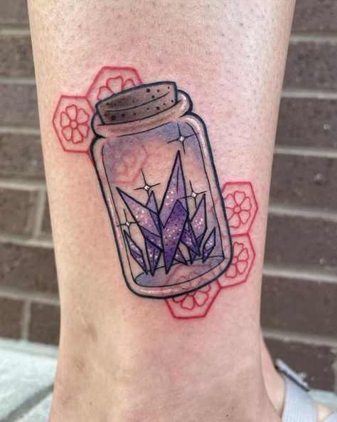 Julia Burns Coates on Instagram: "Loved doing this jewel shard piece for @em.em.a, thanks for teaching me all about Inuyasha! ✨ #mainlinetattoo #chattanoogatattooartist #inuyashatattoo #jewelshardtattoo #animetattoo #ladytattooer #foofytattoo" Palm Size Anime Tattoos, Shikon Jewel Shard Tattoo, Inuyasha Inspired Tattoo, Shikon Jewel Tattoo, Inuyasha Tattoo Ideas, Inuyasha Tattoo, Fairy Tail Tattoo, Video Game Tattoos, Beauty And The Beast Tattoo