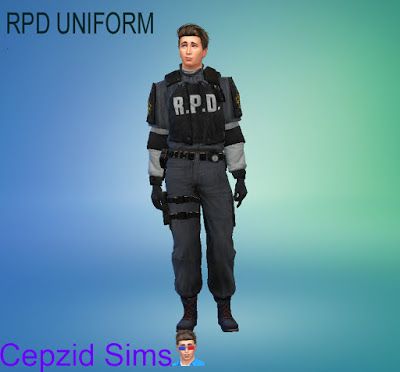 Sims 4 CC's - The Best: Leon RPD Outfit by Cepzid Sims 4 Cc Clothes Professional, Sims 4 Police Uniform Cc, Operation Raccoon City, Cop Outfit, Kate Middleton Wedding Dress, Detective Outfit, Mods Sims 4, Cop Uniform, Middleton Wedding