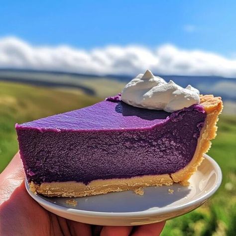 Purple Sweet Potato Pie Recipe: A Delicious and Colorful Dessert to Brighten Any Table - NewsBreak Rotten Coconut Cake Recipe, Purple Sweet Potato Recipes, Fried Chicken Gizzard Recipe, Purple Sweet Potato Pie, Peach Tea Recipe, Cream Desserts Recipes, Easy Homemade Chili, Traditional Baking, Potato Pie Recipe