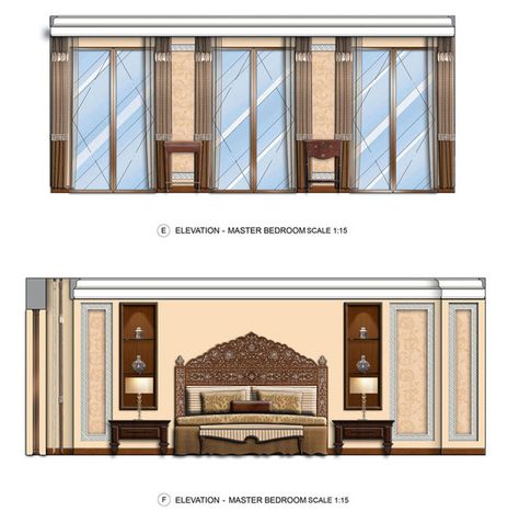 Sectional Elevation Interior, Bedroom Elevation Drawing, Landscape Architecture Plants, Bedroom Elevation, Sectional Elevation, Interior Presentation, Architecture Drawing Presentation, Catalogue Layout, Girl Room Inspiration