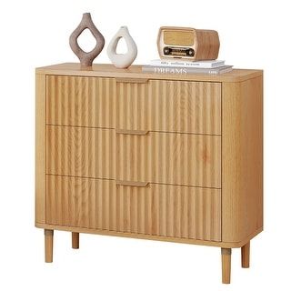 Kieran Mid-Century Brown Finish 2-Drawer Nightstand from iNSPIRE Q Modern - On Sale - Bed Bath & Beyond - 28964981 High Bedside Table, Closet Dressers, Fluted Panel, Dresser In Closet, Oak Bed, Oak Beds, Modern Closet, Dresser Chest, Dresser Organization