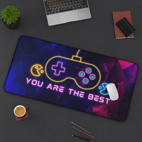 Custom Gaming Desk Mat. Excited to share the latest addition to my #etsy shop: Gaming Mouse Pad - You are the best https://etsy.me/42GSCgg #gamingmousepad #mousepad #mousepads #gamingdeskmat #deskmat #gamer #gamingmousepads #mice #neoprene Custom Gaming Desk, Mouse Pad Design Ideas For Men, Kawaii Mouse Pad, Anime Mouse Pad, Gaming Pad, Gamer Mouse Pad, Mat Design, Gaming Desk Mat, Custom Mouse Pads