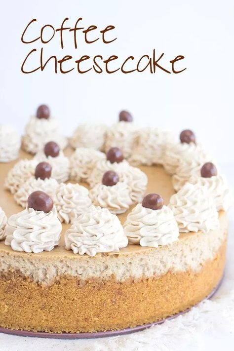 Best Baked Cheesecake Recipe, Chocolate Covered Espresso Beans, Coffee Cheesecake, Keto Coffee, Baked Cheesecake Recipe, Cheesecake Bars, Chocolate Cheesecake, Savoury Cake, Coffee Flavor