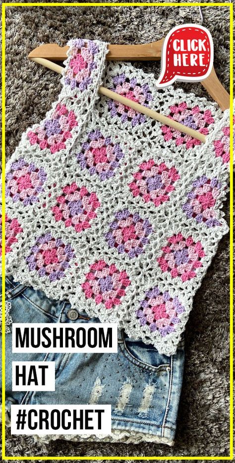 crochet Granny Squares Summer Top free pattern - FREE Crochet Top Pattern for Beginners. Click to Get the Pattern #Top #crochetpattern #crochet via @shareapattern.com Granny Square Tops Crochet, Crochet Vest Top Pattern Free, Granny Square Shirt Pattern Free, Granny Square Crochet Top Pattern, Crochet Flower Granny Square Pattern Free, Free Poncho Crochet Pattern, Crochet Granny Square Vest Pattern Free, Crochet Ladies Tops Free Pattern, Granny Square Top Crochet Pattern Free