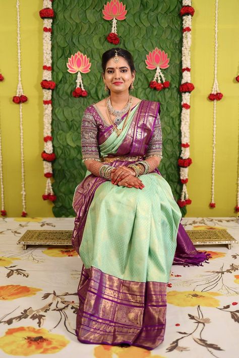 Telugu Bride Saree, Bride Decor, Telugu Bride, Engagement Looks, 50 Blouse Designs, South Indian Wedding Saree, Latest Bridal Blouse Designs, Engagement Events, Blouse Ideas