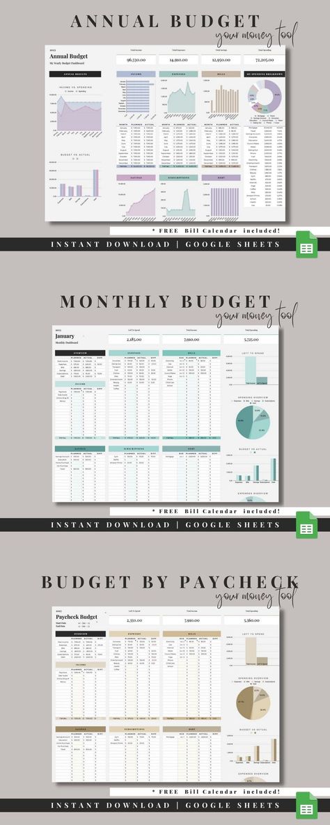 Budget And Expense Tracker, Personal Budget Spreadsheet, Expenses Template, Budget Template Excel Free, Finance Spreadsheet, Easy Budgeting, Personal Budget Template, Bill Calendar, Budget By Paycheck