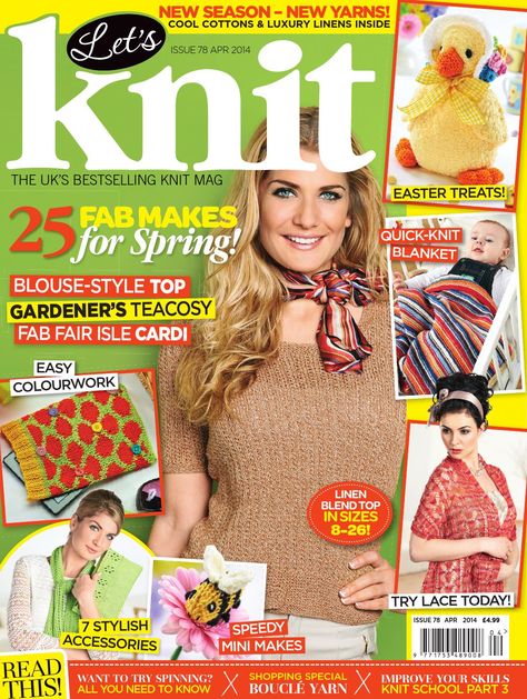 On sale 14th March. Get 25 great spring projects, learn to spin your own yarn, find out what new yarns you can look forward to this spring and don't forget Yarn Shop Day! Bohemian Spring Knitting Pattern, Crochet Magazine Free Download, Knit Today Magazine Free Pattern, Simply Crochet Magazine Free Download, Make Blanket, Boucle Yarn, Animal Knitting Patterns, Vogue Knitting, Linen Yarn