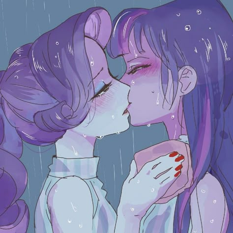 Kiss On The Lips, Twilight Sparkle Human, Rarity Human, Lovely Complex, Sparkle Wallpaper, My Little Pony Twilight, My Little Pony Wallpaper, Iphone Wallpaper Sky, Notebook Art