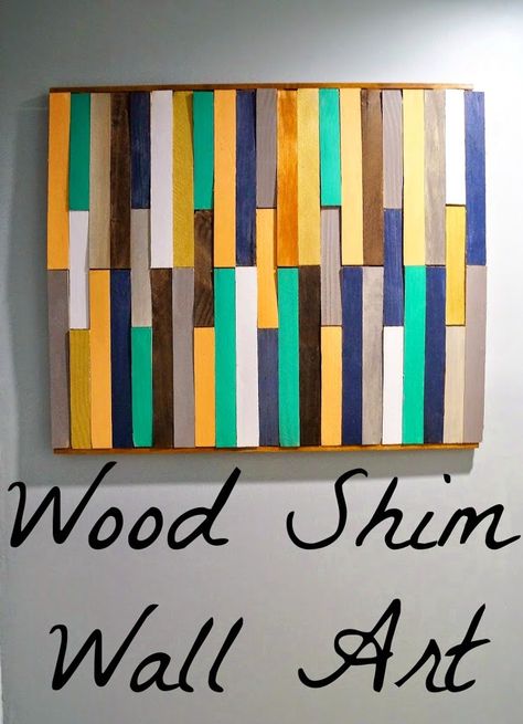 Use inexpensive wood shims to make a beautiful large scale art for any room in your house! Wood Shim Wall Art, Wood Shim Wall, Shim Wall Art, Shim Art, Dollar Store Christmas Decor, Monogram Wall Art, Wood Wall Art Diy, Spring Decoration, Diy Canvas Wall Art