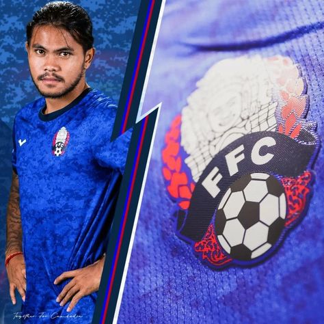 Digital camouflage football shirt design made entirely from pixelated Angkor Wat images - created by Clan United for Varaman & FFC Cambodia Flag Wallpaper, Cambodian Pattern, Football Cambodia, Angkor Wat Cambodia Drawing, Cambodian Flag, Digital Camouflage, Cambodian Angkor Wat, Cr7 Ronaldo, Camouflage Design