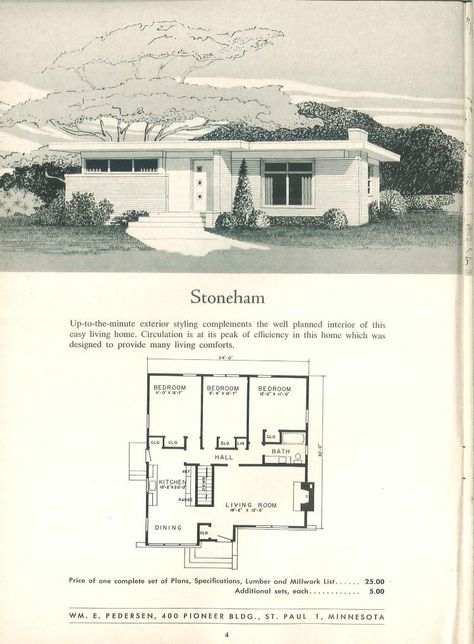 Tiny Mid Century Modern Home, Small Mid Century House, Midcentury House Plans, Modern Eco House, Modern Eco Friendly Home, Mid Century House Plans, Second Bathroom, Mid Century Modern House Plans, Eco House Design