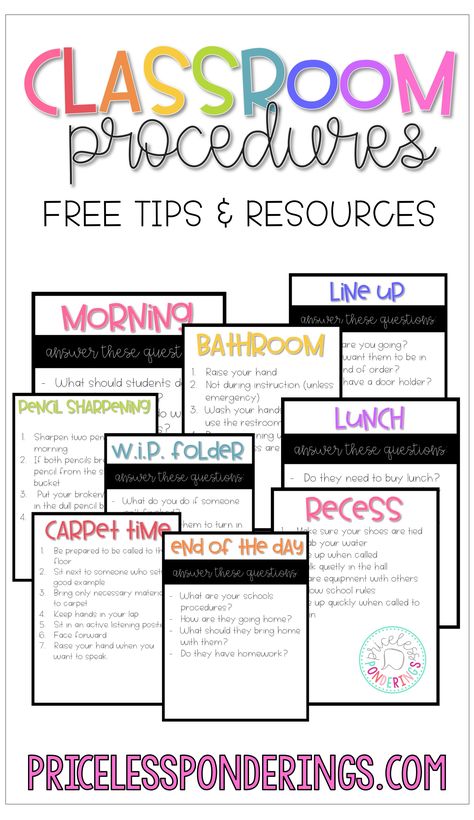 Class Procedures Checklist, Back To School Ideas For Teachers, Organization For Teachers, Back To School Procedures, Back To School 4th Grade, Back To School 3rd Grade, Teaching Classroom Procedures, 2nd Grade Back To School, School Procedures