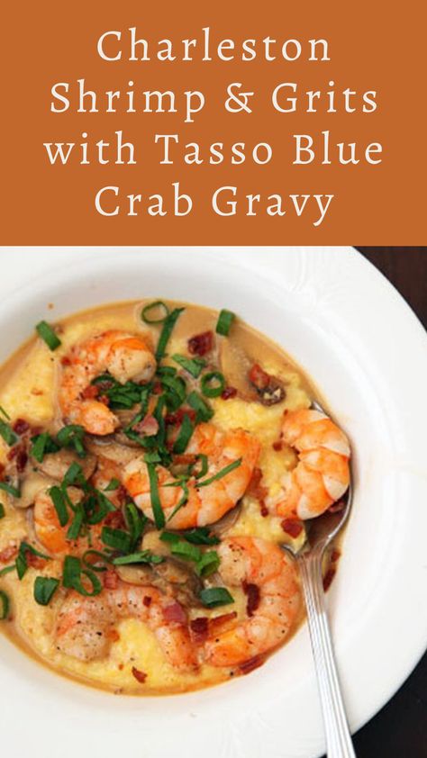 Shrimp And Grits With Crab Gravy, Crab Gravy Recipe, Tasso Gravy, Crab Gravy, Charleston Shrimp And Grits, Southern Living Shrimp And Grits Casserole, Shrimp And Grits With White Wine Sauce, Southern Living Shrimp And Grits Recipe, Hominy Recipes