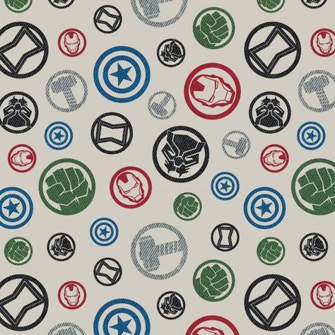 Hero Symbol, Marvel Fabric, Kids Masks, Comics Logo, Kokka Fabric, Avengers Birthday, Quilt Of Valor, Retro Travel Poster, Comic Shop