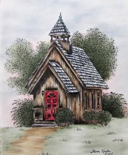 Sharon Kuester's Creative Palette Pattern Packets Chapel Painting, Lighthouse Pattern, Chapel In The Woods, Country Churches, Old Country Churches, Church Pictures, Barn Painting, Country Paintings, Old Churches