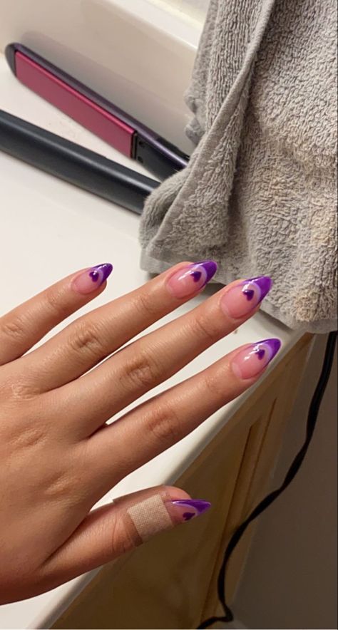 Miraculous Inspired Nails, Guts Nails Ideas, Oliva Rodrigo Nails Guts, Purple Nails Olivia Rodrigo, Olivia Rodrigo Nails Inspired Guts, Olivia Rodrigo Jewelry Ideas, Guts Olivia Rodrigo Nails, Olivia Rodrigo Concert Nails, Guts Nails Olivia Rodrigo