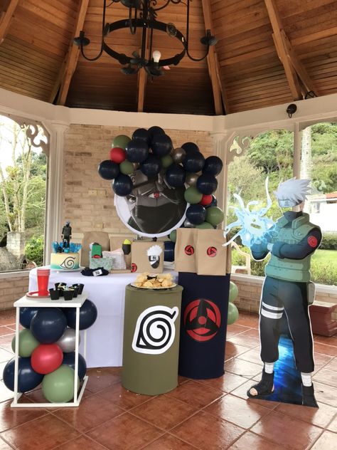 Kakashi Birthday Party Ideas, Naruto Baby Shower Ideas, Akatsuki Birthday Party, Kakashi Birthday, Anime Birthday Party Ideas, Anime Themed Birthday Party, Naruto Themed Birthday Party, Naruto Birthday Party Ideas, Sasuke Birthday