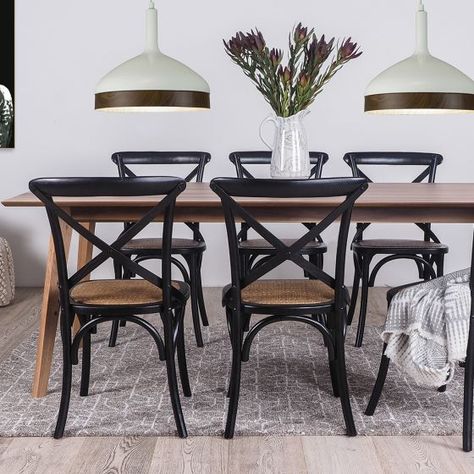 Coastal Styling, Black Metal Dining Chairs, Cross Back Chair, Dining Chairs Uk, French Provincial Design, Rustic Dining Chairs, Cross Back Dining Chairs, Coastal Hamptons, Crossback Chairs