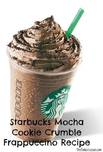 Starbucks Mocha Cookie Crumble, Frappuccino Recipes, Summer Coffee Drinks, Starbucks Frappuccino Recipe, Mocha Cookie Crumble, Starbucks Mocha, Starbucks Holiday Drinks, Mocha Cookies, Frappe Recipe