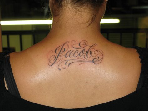 Jacob Jacob Name Tattoo, Jacob Tattoo, Name Tattoos On Neck, Name Tattoo, Name Tattoos, Mini Tattoos, Neck Tattoo, Tattoo Quotes, Tattoos