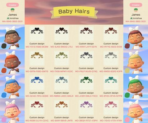 Animal Crossing Hair, Hair Color Guide, Animal Crossing New Leaf, Animal Crossing Guide, Animal Crossing Qr Codes Clothes, Qr Codes Animal Crossing, Edges Hair, Nyan Cat, Baby Hairs