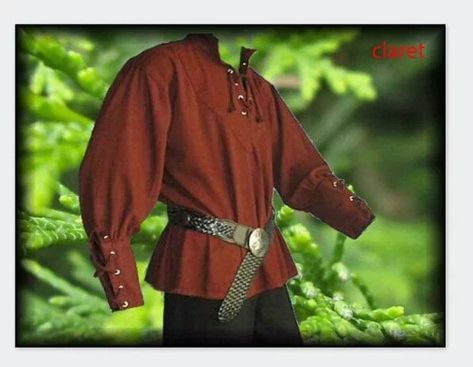 Men Medieval Renaissance Grooms Pirate Reenactment Larp | Etsy Medieval Shirt, Sports Costume, Larp Costume, Pirate Shirts, Laced Up Shirt, Medieval Costume, Medieval Clothing, Loose Pants, Fashion Seasons