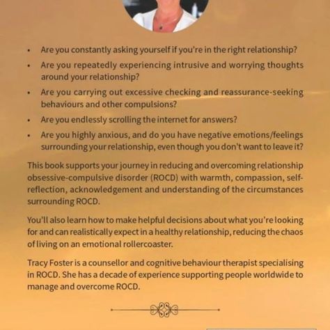 Back of my book cover 📔 "ROCD, Is it a thing?" Rocd Relationship, Relationship Ocd, Questions To Ask Yourself, Ask Yourself, Negative Emotions, Questions To Ask, Marriage Advice, Healing, Feelings