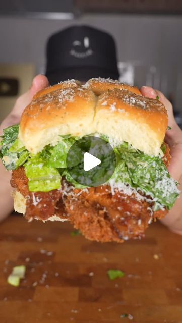 Blake Menard on Instagram: "Making Crispy Chicken Caesar Sliders with the fluffiest @kingshawaiian Original Sweet Rolls. The soft and fluffy rolls are the perfect pair with crunchy crispy chicken 🍗 🍔 

#KingsHawaiianPartner #chickencaesarsalad #sliders" Fried Chicken Sliders, Fluffy Rolls, Kings Hawaiian, Chicken Caesar, Chicken Caesar Salad, Sweet Rolls, Sweet Roll, Crispy Chicken, Sliders