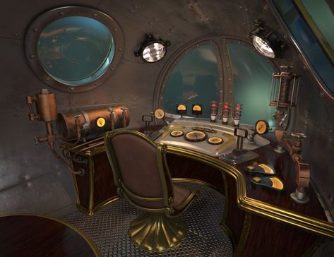 Steampunk Submarine Interior, Steampunk Ocean, Navy Ship Interior, Steampunk Submarine, Submarine Aesthetic, Novel Writing Inspiration, Space Angels, Steampunk Ship, Steampunk Interior