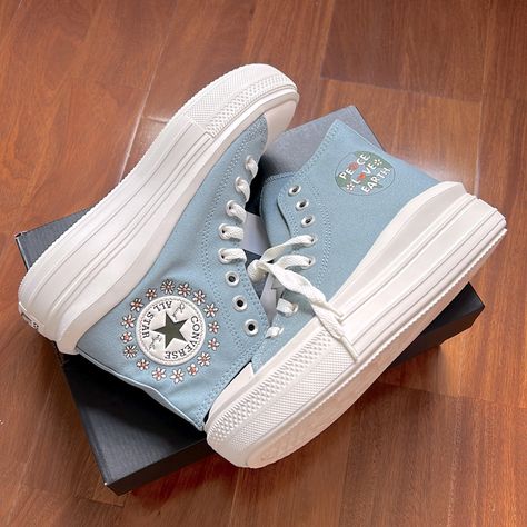 Blue converse shoes