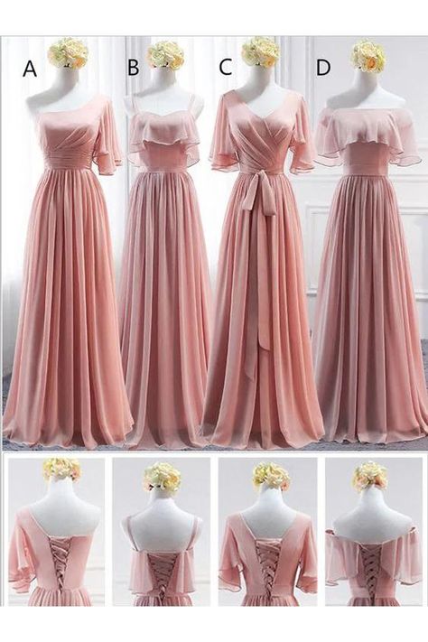 Gorgeous Bridesmaid Dresses, Chiffon Long Dress, Simple Bridesmaid Dresses, Mismatched Bridesmaids, Chiffon Sleeves, Mismatched Bridesmaid Dresses, Burgundy Bridesmaid Dresses, Cheap Bridesmaid Dresses, Long Bridesmaid Dress