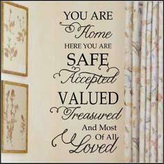 Family Values Quotes, Values Quotes, Christian Wall Decals, House Quotes, You Are Home, Wall Quotes Decals, In This House, Family Values, Family Wall